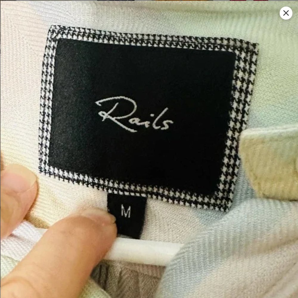 Rails Pastel Patchwork Button Up Front Collared S… - image 3